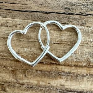 Pandora Asymmetric Hearts of Love Hoop Earrings